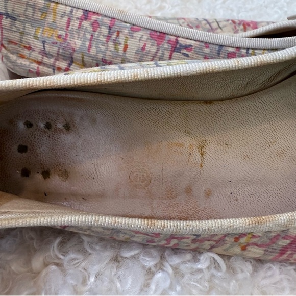 CHANEL Watercolor Plaid Canvas Logo Ballet Flats 38.5 - Picture 13 of 16